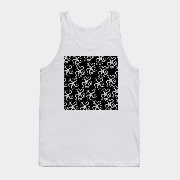 spiny brittle starfish aloha print hawaii pattern black and white Tank Top by maplunk